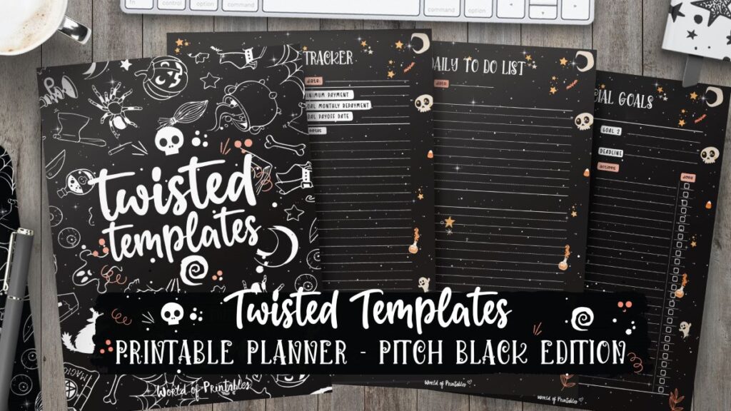 Twisted Templates Planner Pitch Black