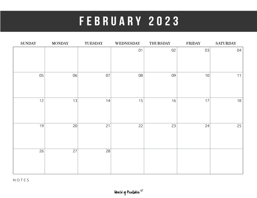 Editable February 2023 Calendar Printable Template Calendar 9559