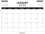 Free Printable January 2023 Calendars - World Of Printables