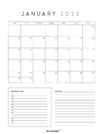 Free Printable January 2023 Calendars - World of Printables