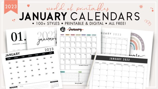 January 2023 Calendars