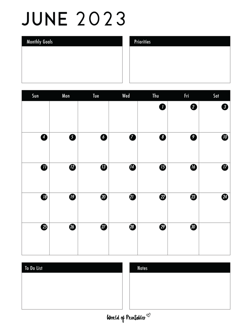 100+ June 2023 Calendar Printables - 100's of Styles - All Free!