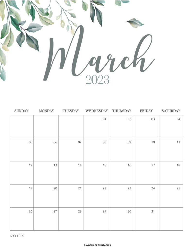 March 2023 Calendars | 100 Styles To Choose From - World Of Printables