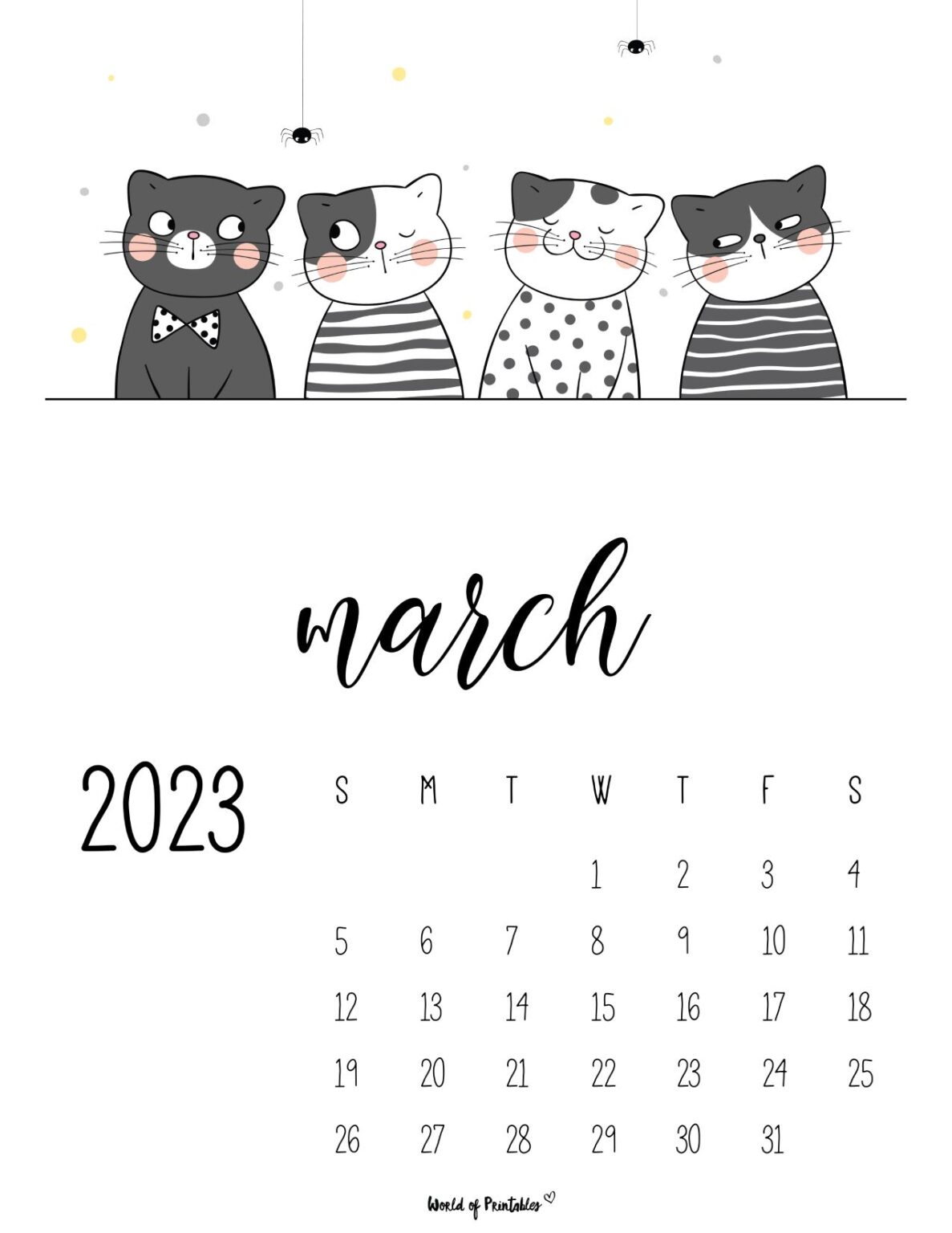 March 2023 Calendars | 100 Styles To Choose From - World of Printables