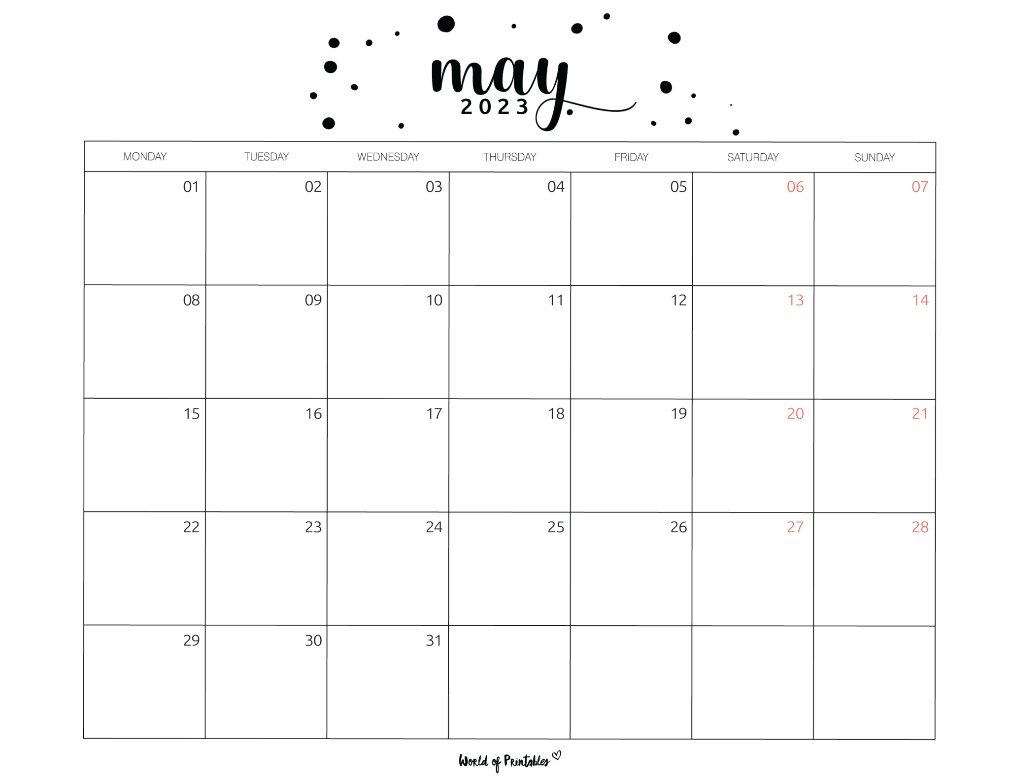 May 2023 Calendars 100+ Best Printables World of Printables