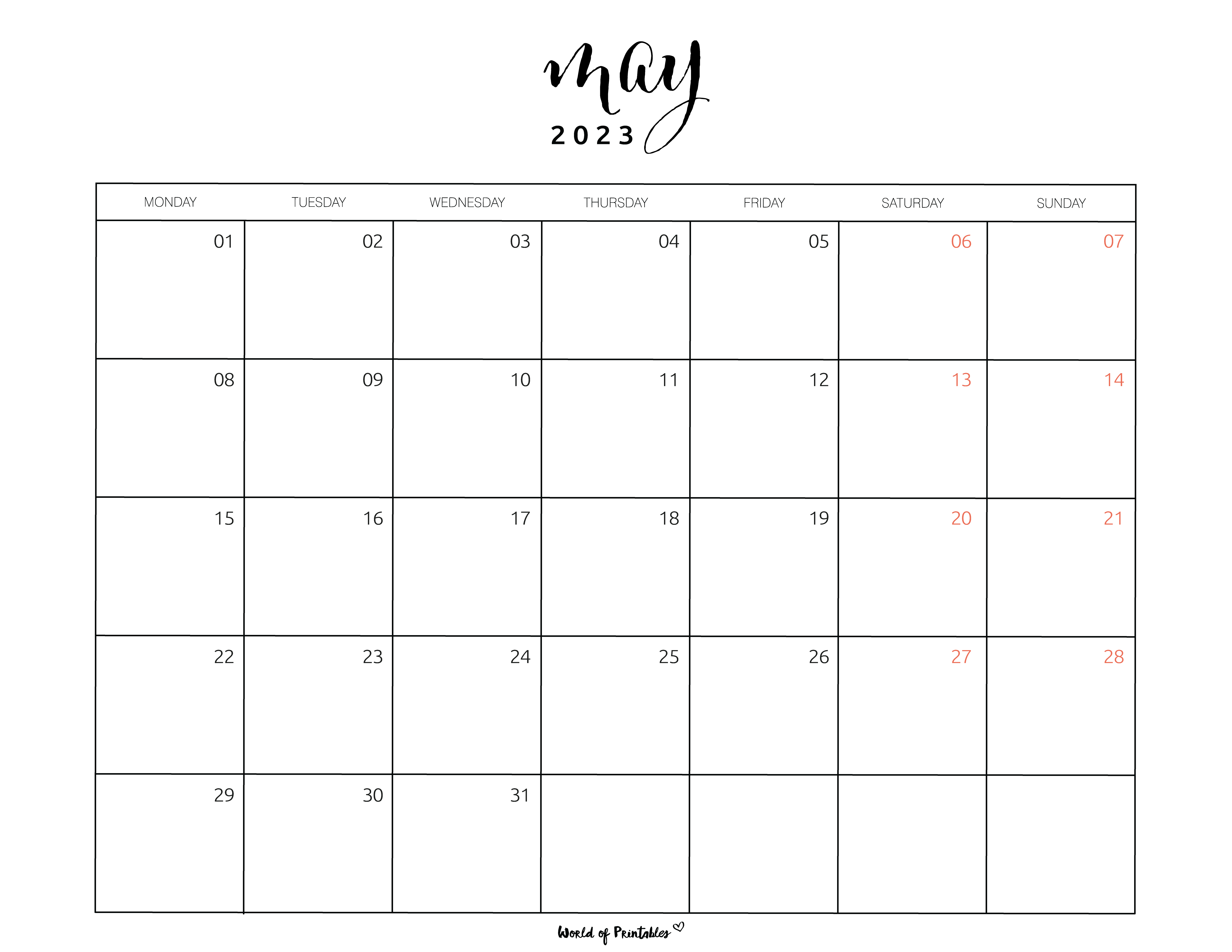 Free Printable May 2023 Calendar Templates With Holidays Wiki Calendar