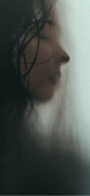 sad aesthetic wallpaper - woman in misty window