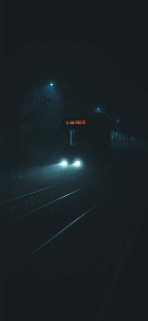sad aesthetic wallpaper - a train in the mist
