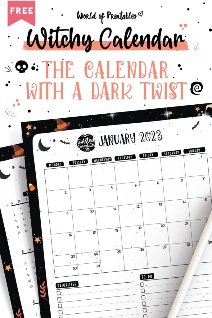 Witchy Calendar Printable