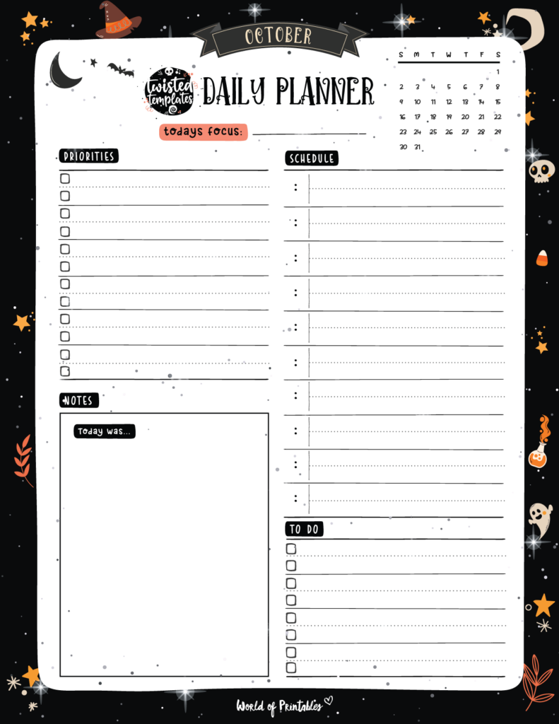 Witchy October Daily Planner
