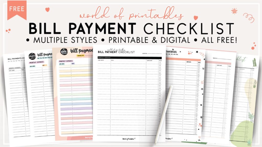 Bill Payment Checklist