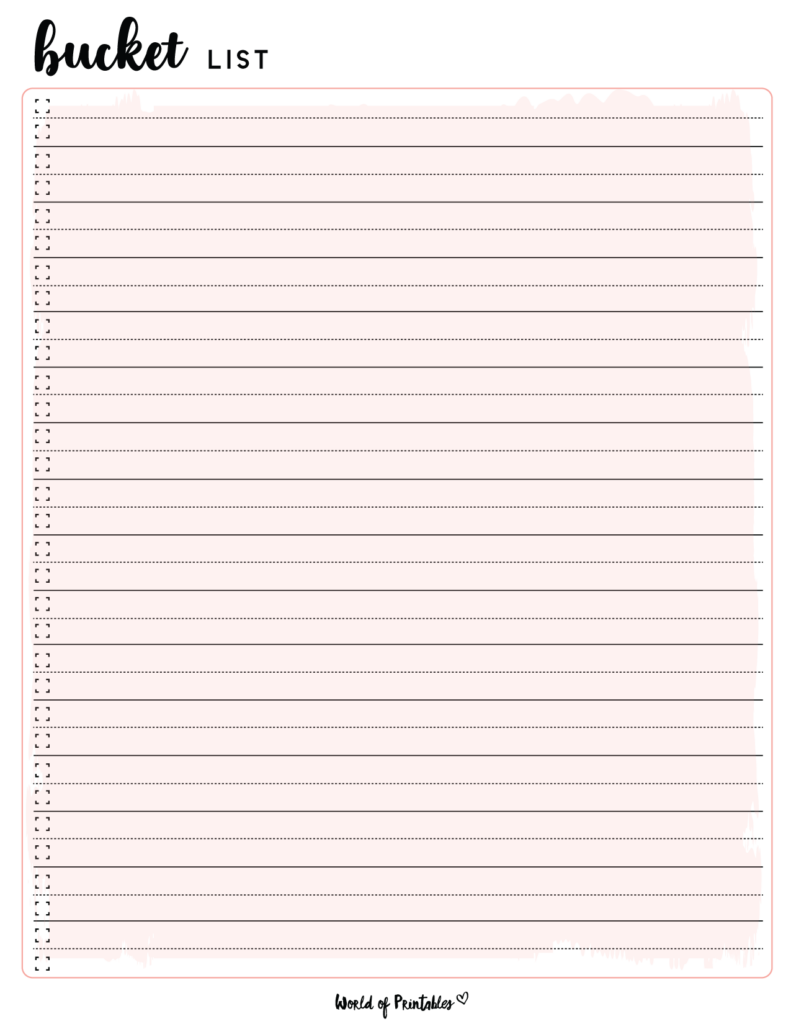 summer bucket list template