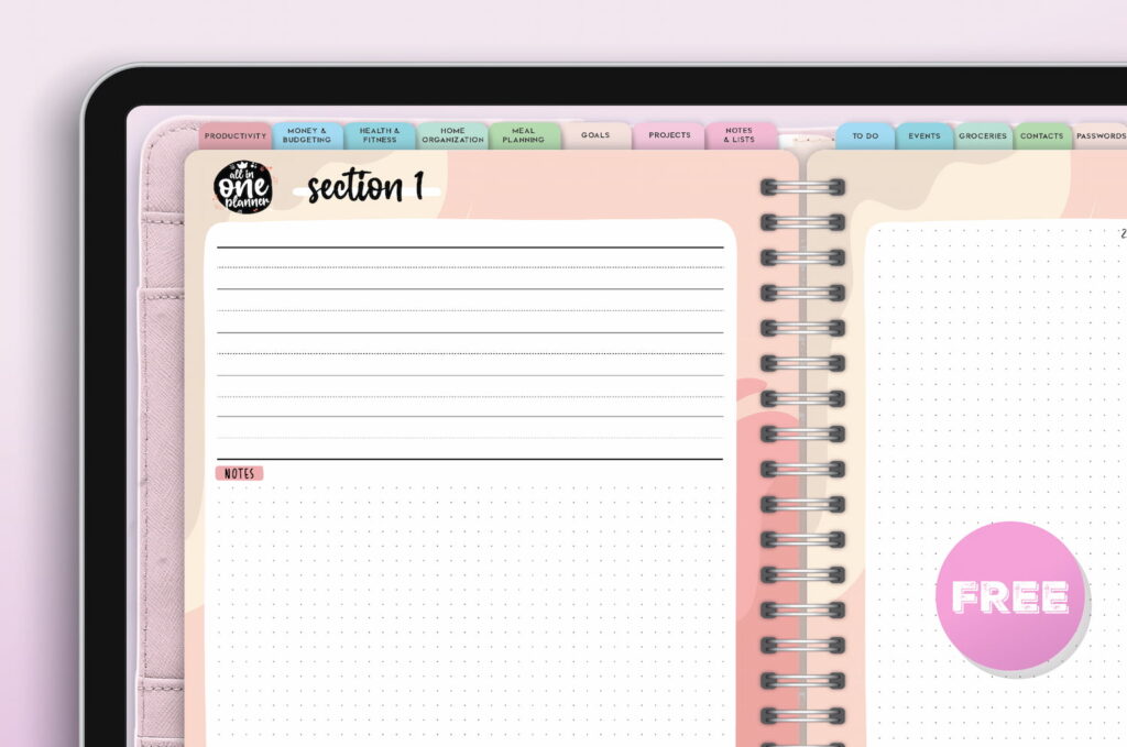 Goodnotes custom section