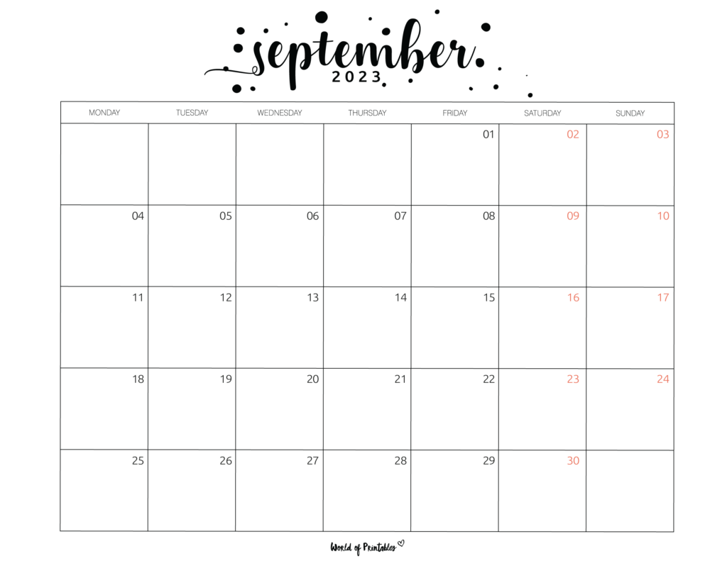 September 2023 Calendar Cute Printable Get Calendar 2023 Update