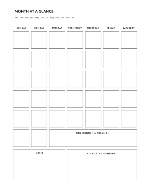 At A Glance Monthly Planner | 15+ Best Styles