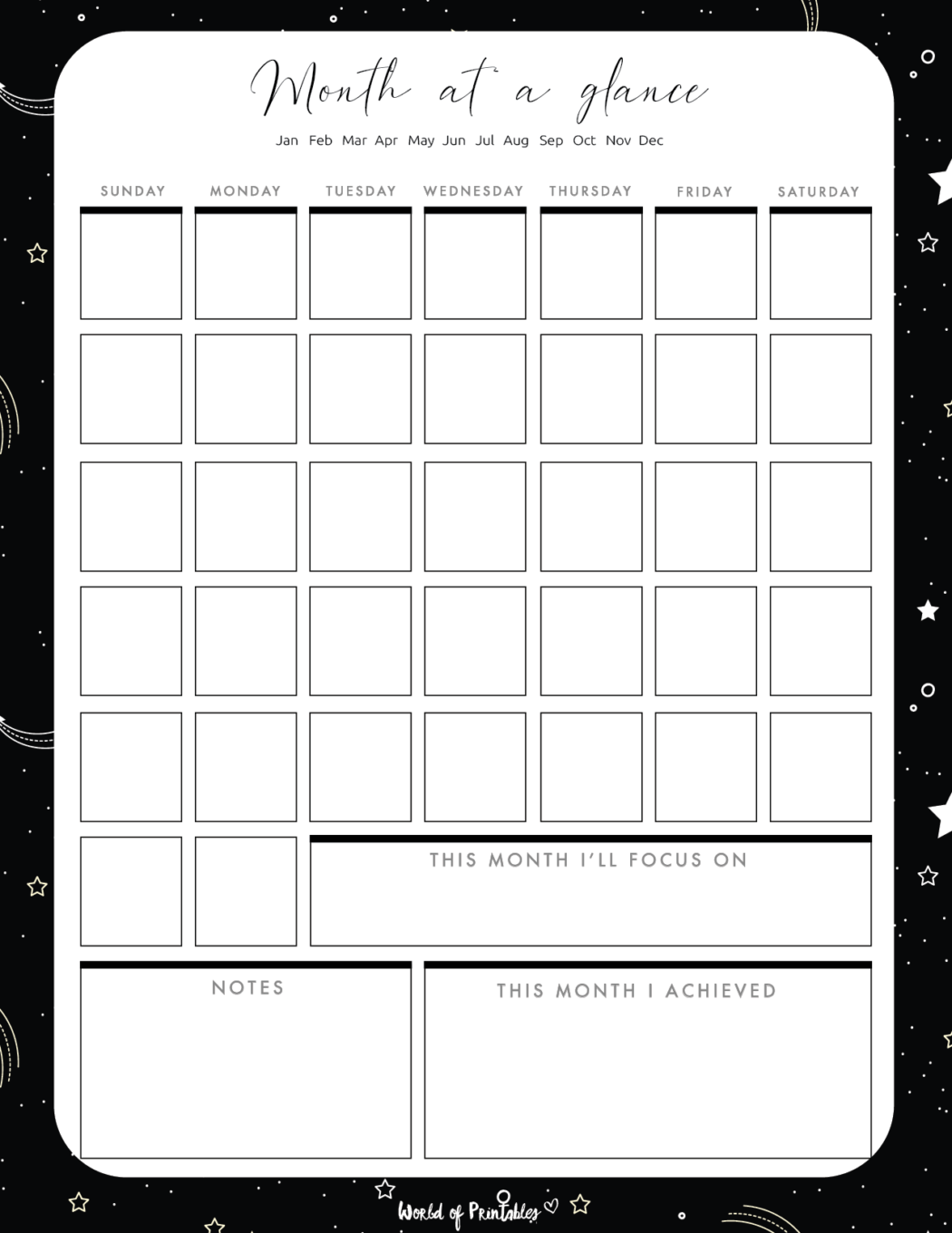 At A Glance Monthly Planner | 15+ Best Styles