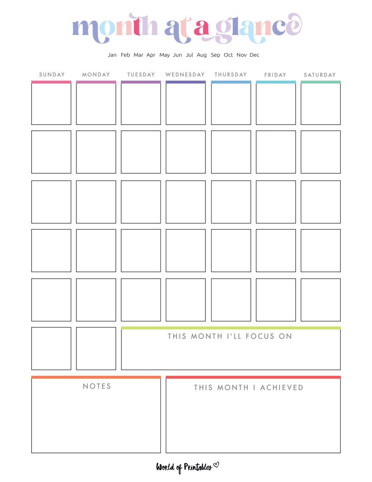 At A Glance Monthly Planner | 15+ Best Styles