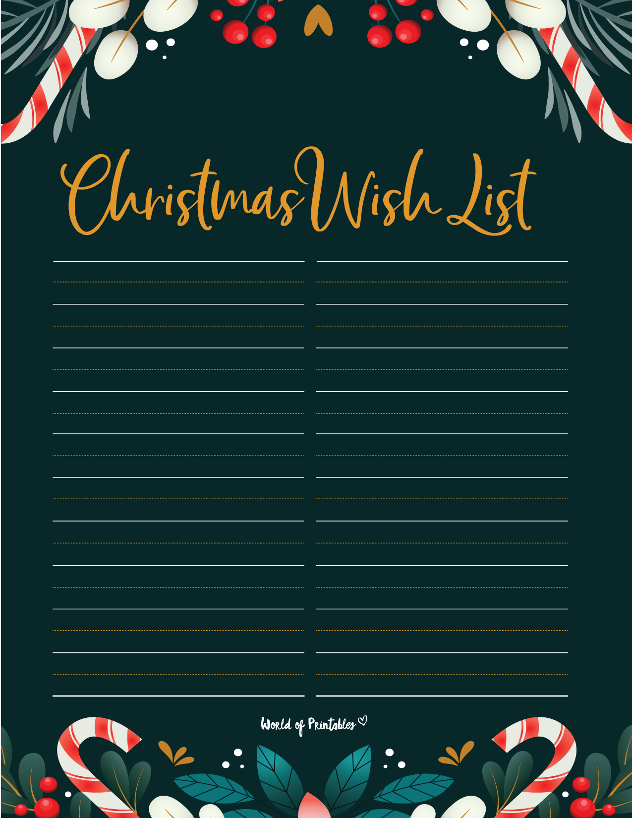 Wish List Templates - For Christmas, Amazon & Universal - World of Printables