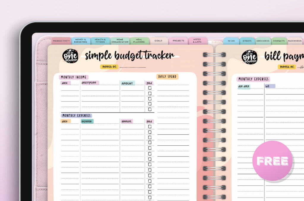 goodnotes budget template free