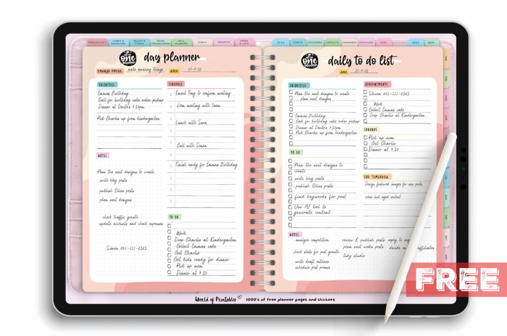 goodnotes daily planner template free