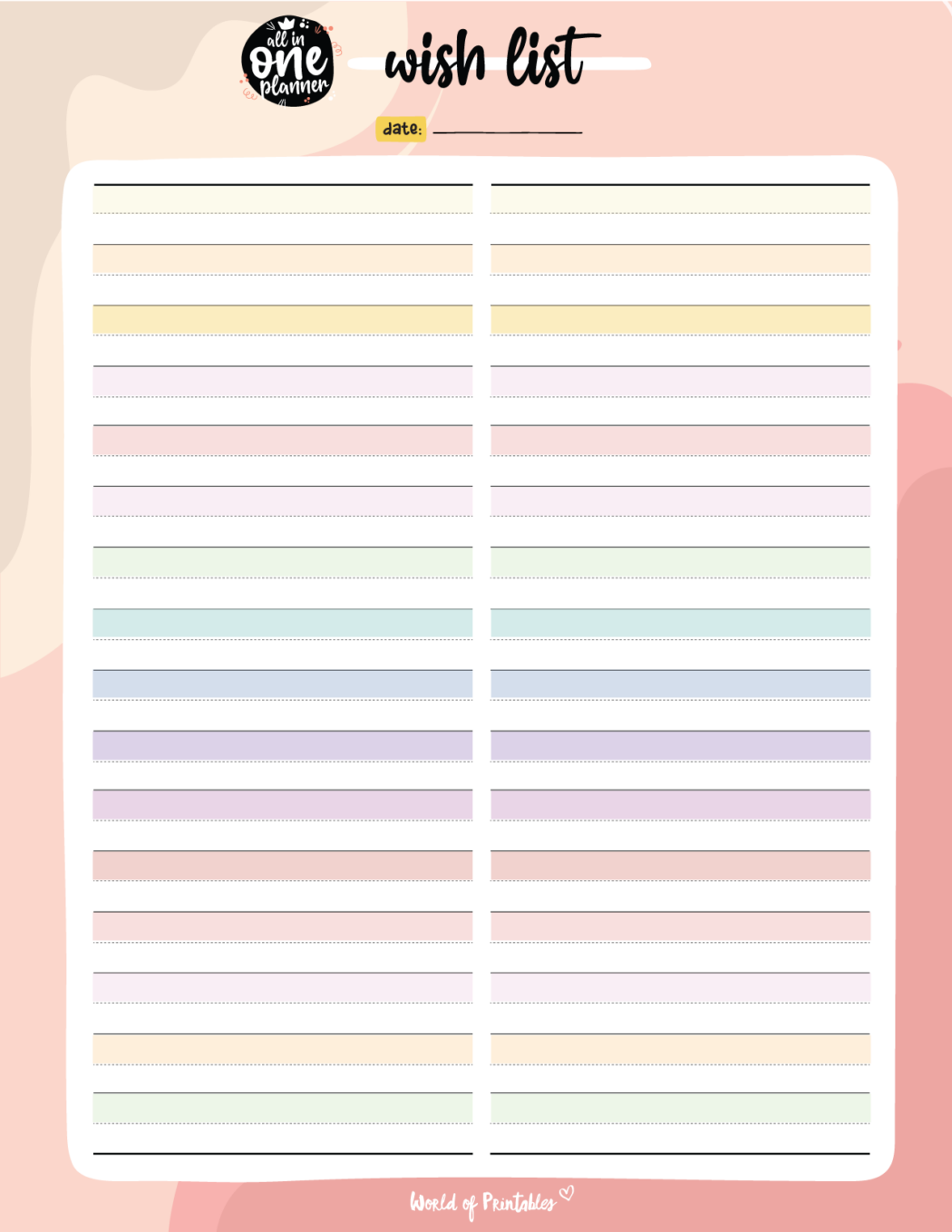 Wish List Templates For Christmas, Amazon & Universal World of Printables