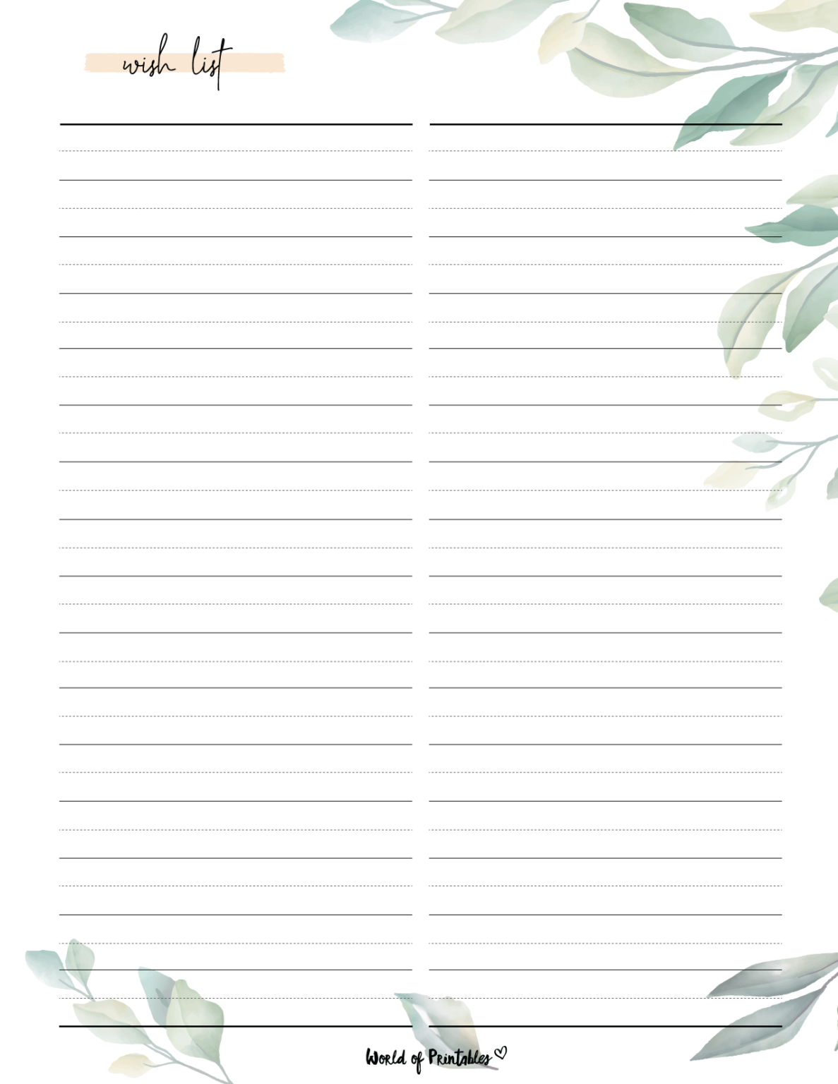 Wish List Templates For Christmas, Amazon & Universal World of Printables