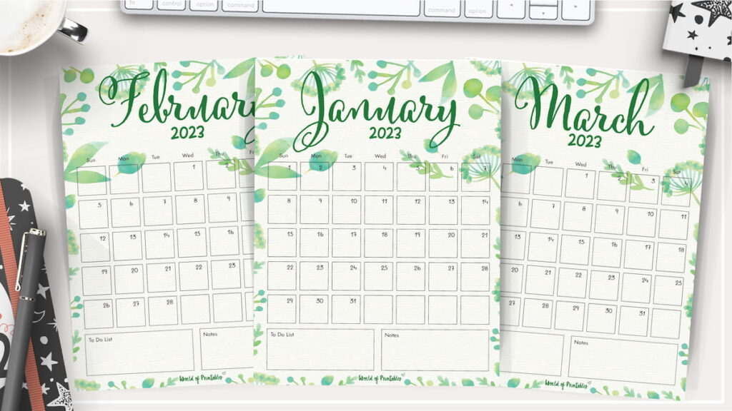 Botanical monthly 2023 calendar