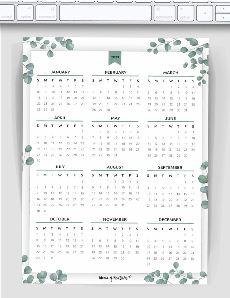 Botanical year calendar 2023