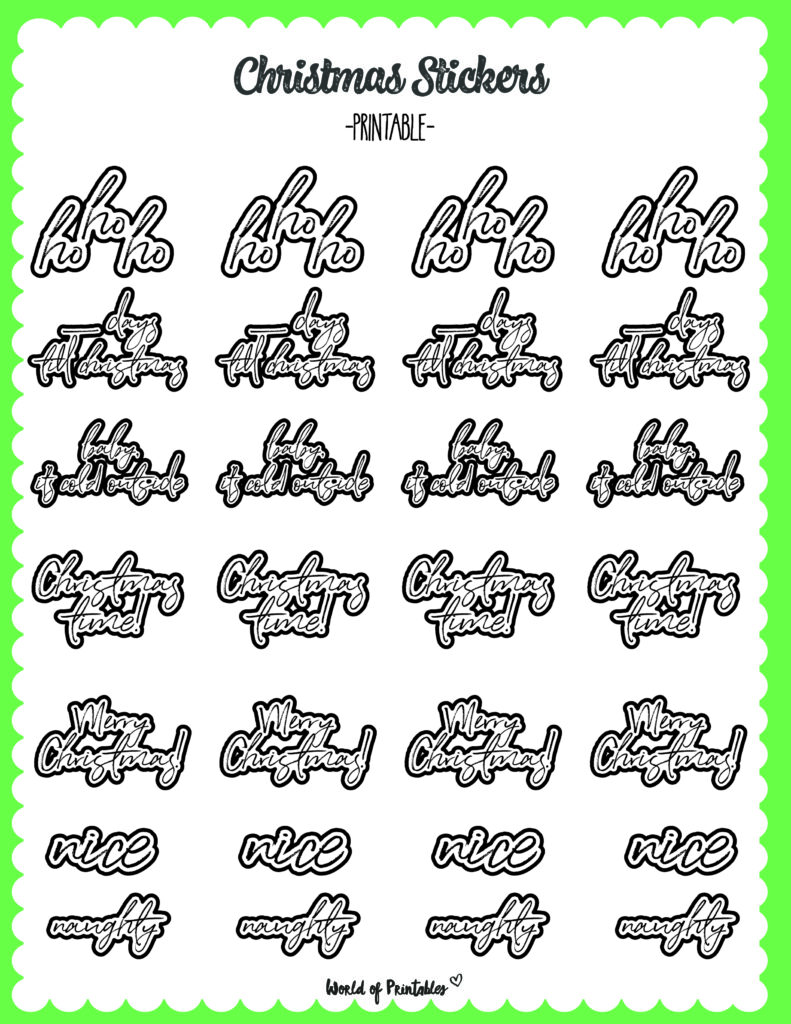 Christmas Stickers - World of Printables