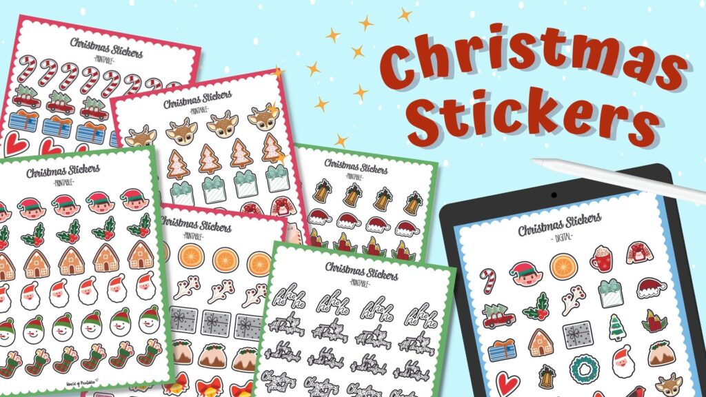 Christmas Stickers - Digital and Printable