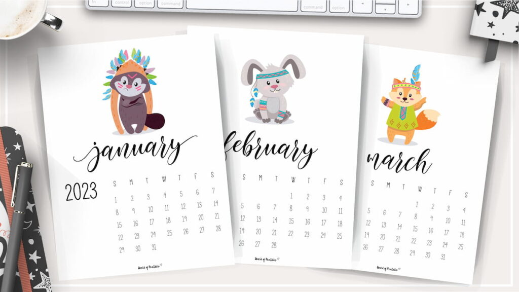 Cute 2023 Printable Calendar for 2023