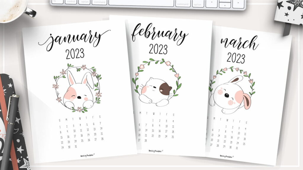 Cute Calendar 2023 Printables