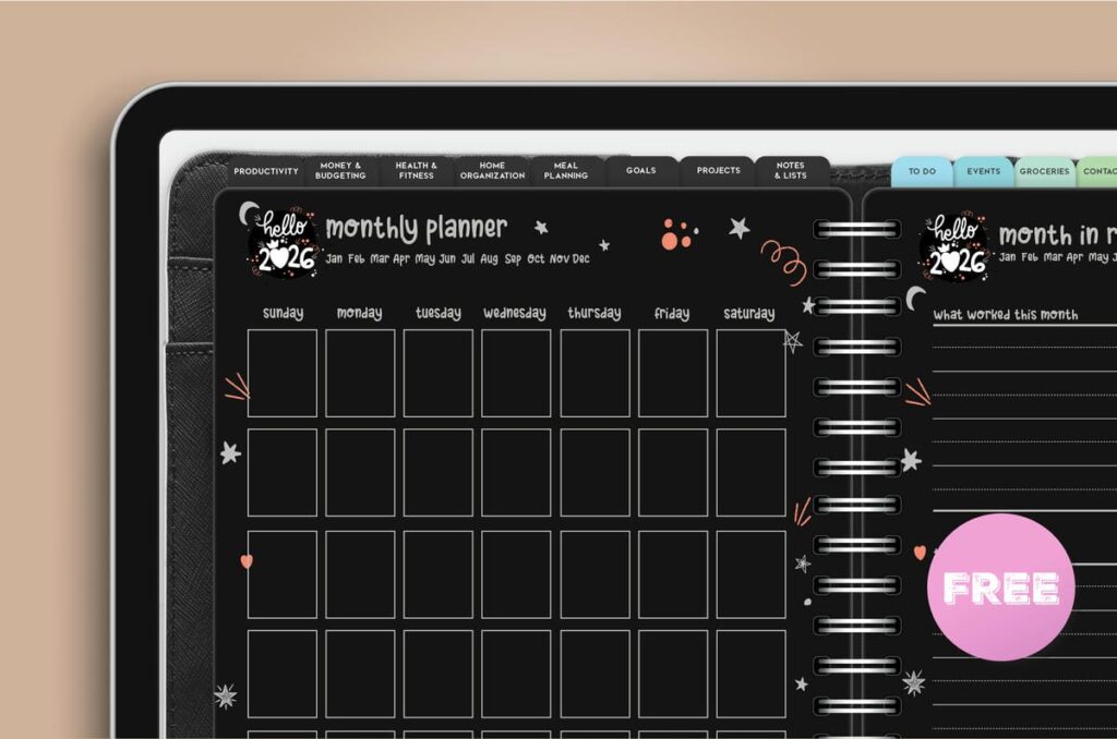 Digital Planner PDF Monthly Planner