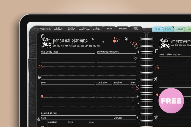 Free Stylish 2026 Digital Planner PDF | Plan Your Year in Style - World ...