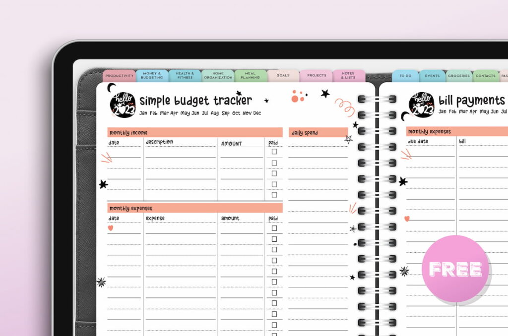 Digital Planner for iPad Budget Tracker