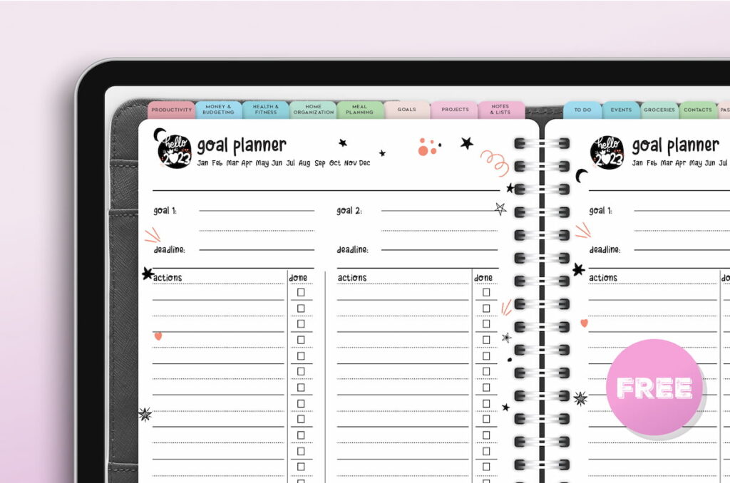 Digital Planner for iPad Goal Planner