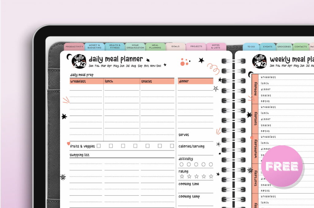 Digital Planner for iPad Meal Planner