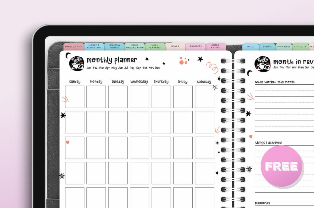 Digital Planner for iPad Monthly Planner