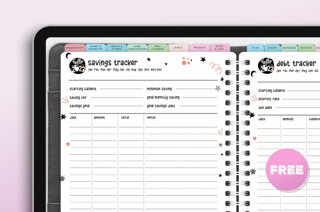 Digital Planner for iPad Savings Tracker