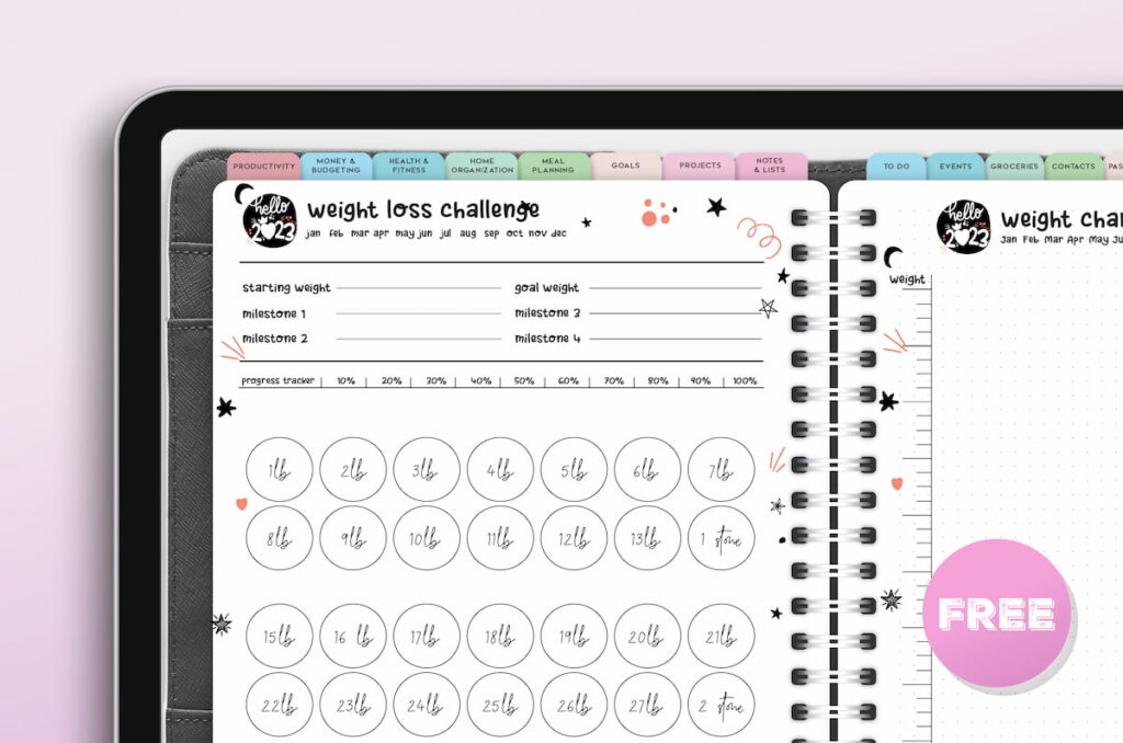 Digital Planner for iPad Weight Tracker