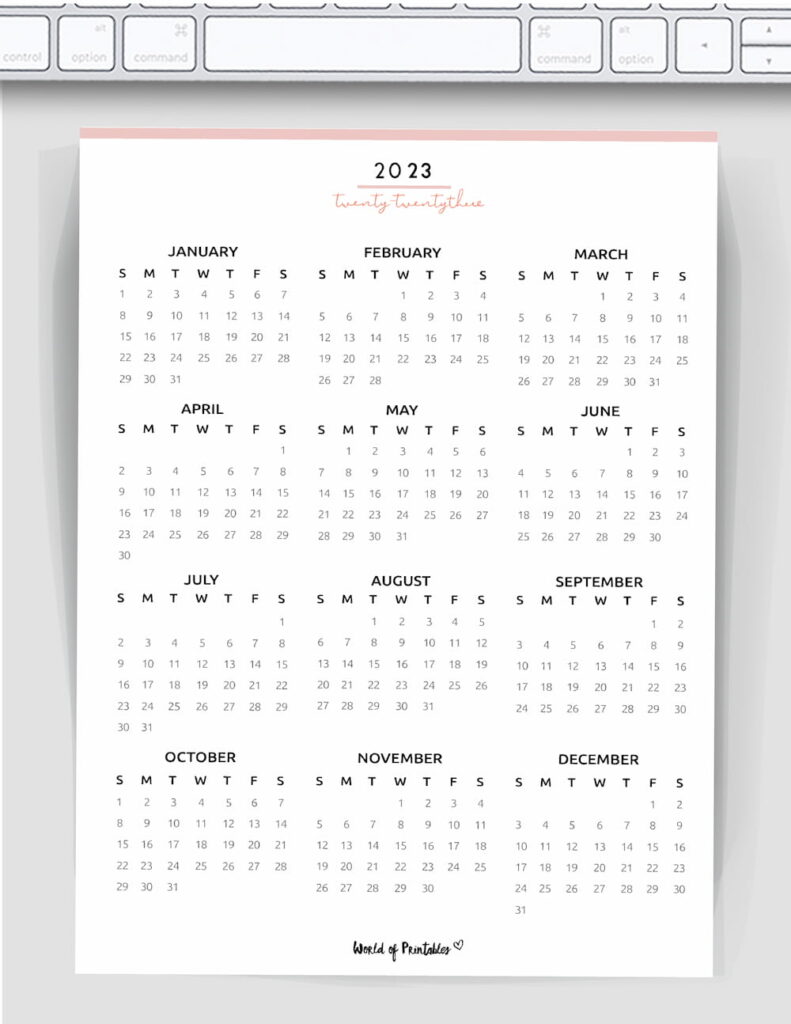 Elegant year calendar 2023