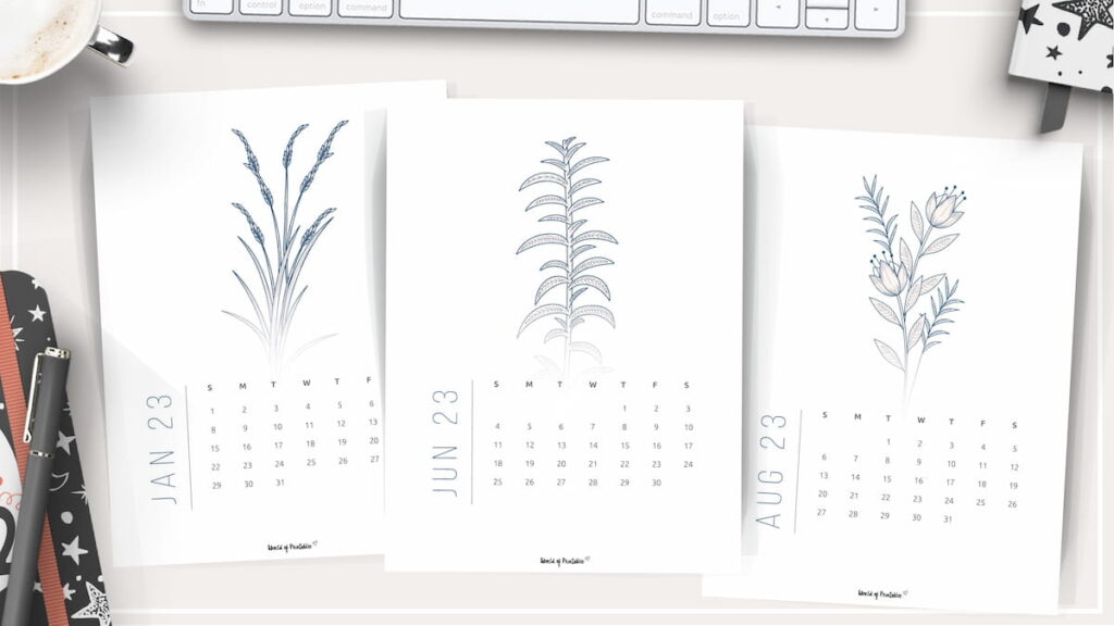 Floral 2023 Calendar Printable templates