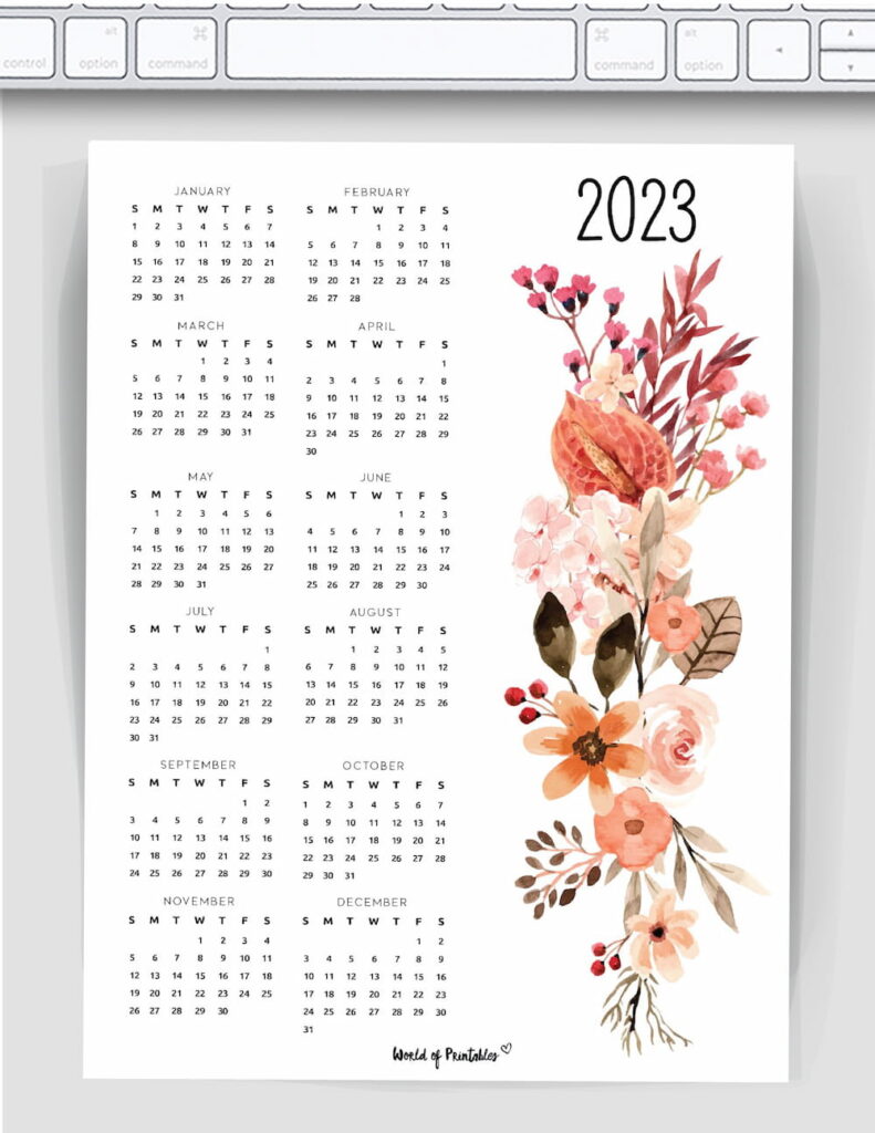 Floral year calendar 2023