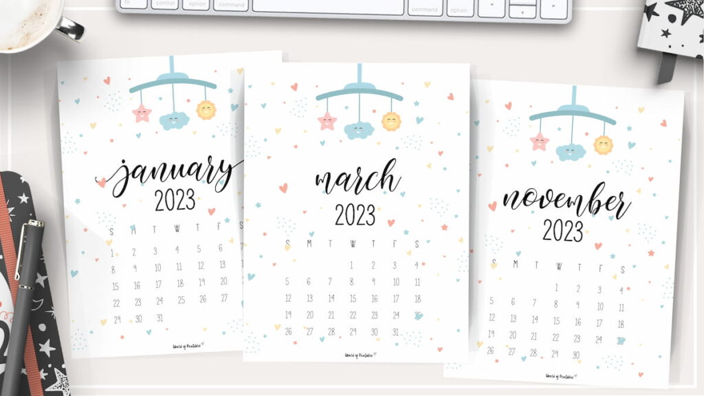 Free Baby Calendar 2023 Printables