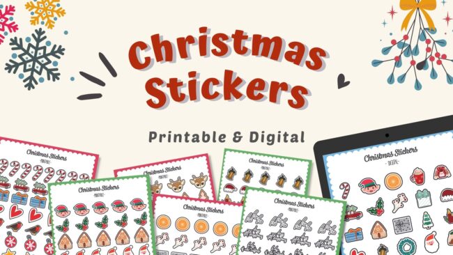 Free Christmas Stickers - Printable and Digital
