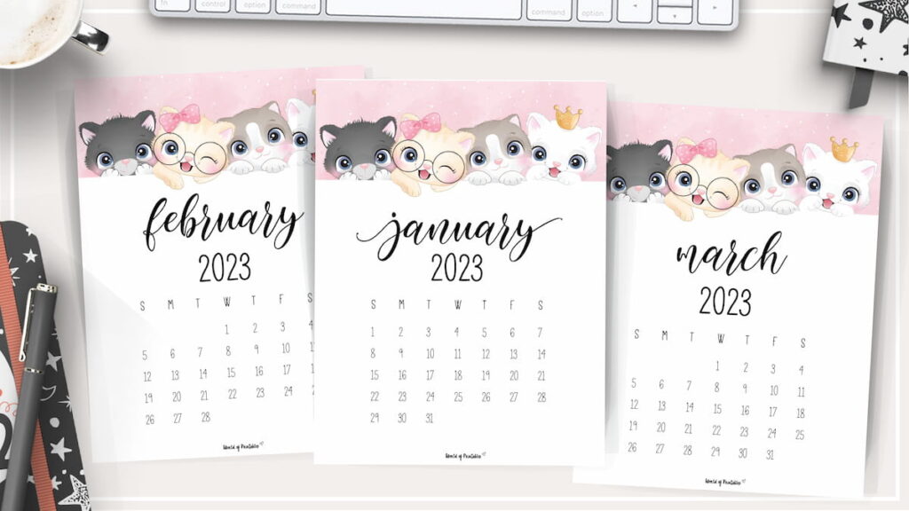 Free Printable 2023 Cat Calendar