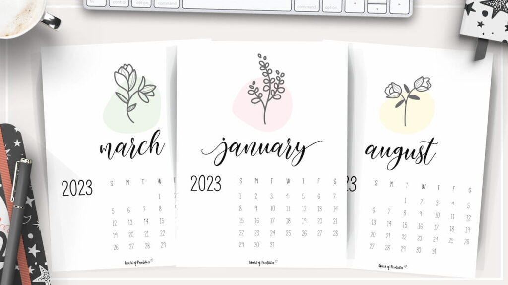 Free Printable Botanical Calendar 2023