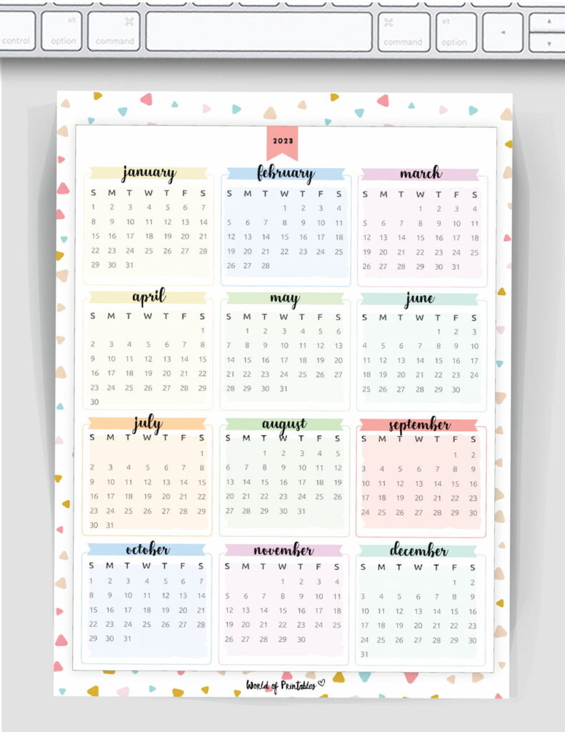 Fun colorful year calendar 2023