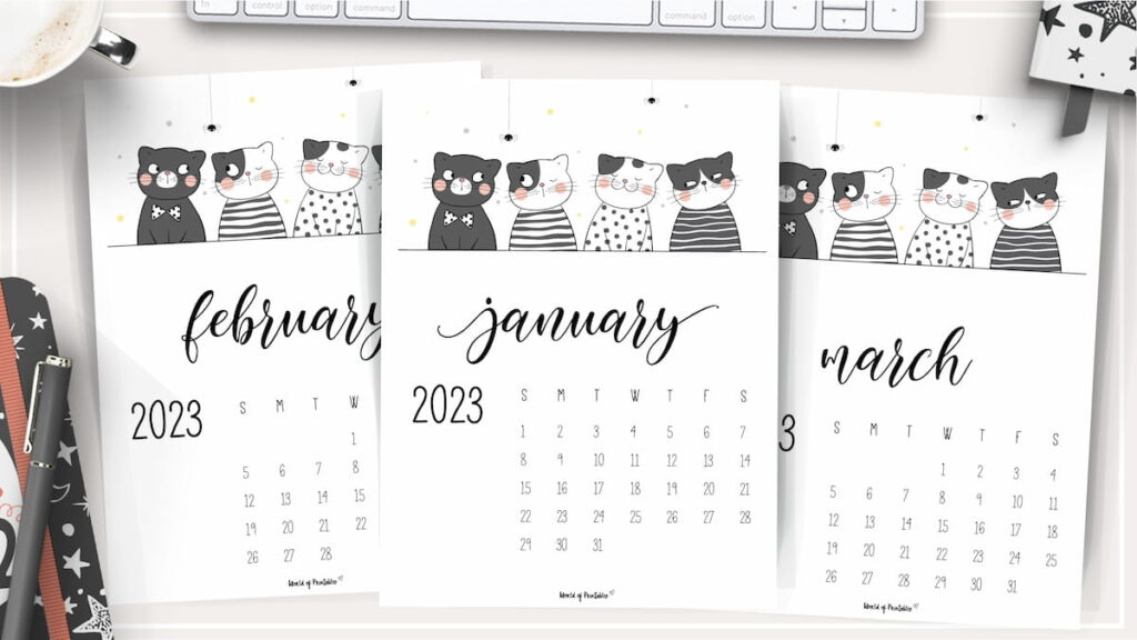 Funny Cat Calendar for 2023 Printables