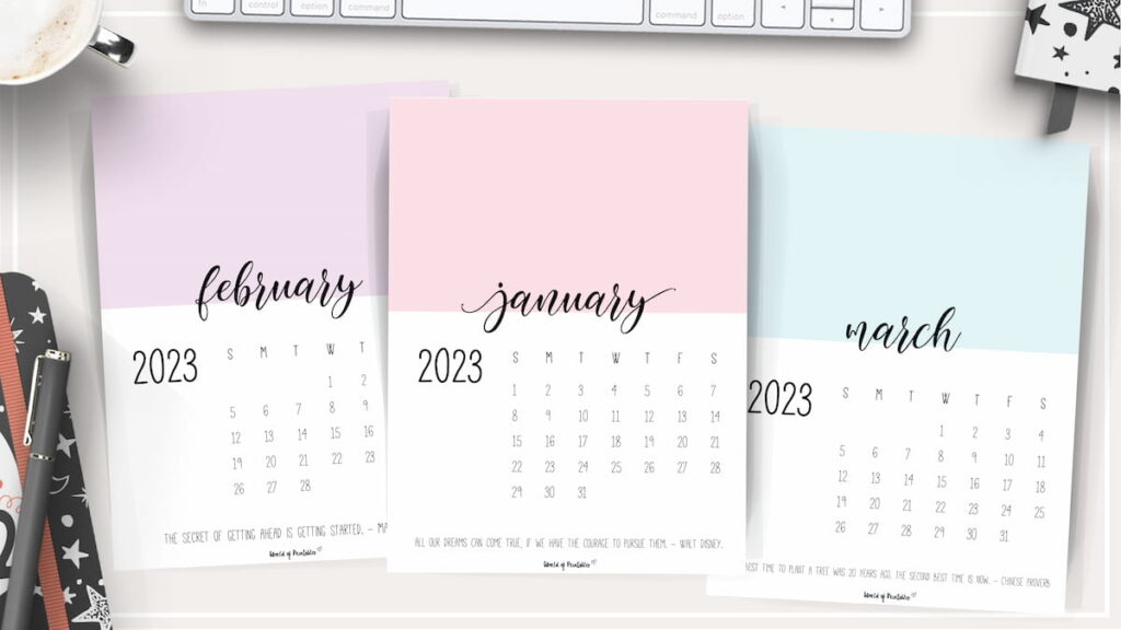 Monthly Calendar for 2023 Printable